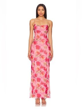 Ciara Maxi Dress in Pink Floral